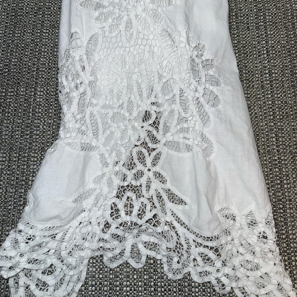 Handmade Battenburg Vintage Linen Apron Victorian Maid size M/L - Picture 10 of 12